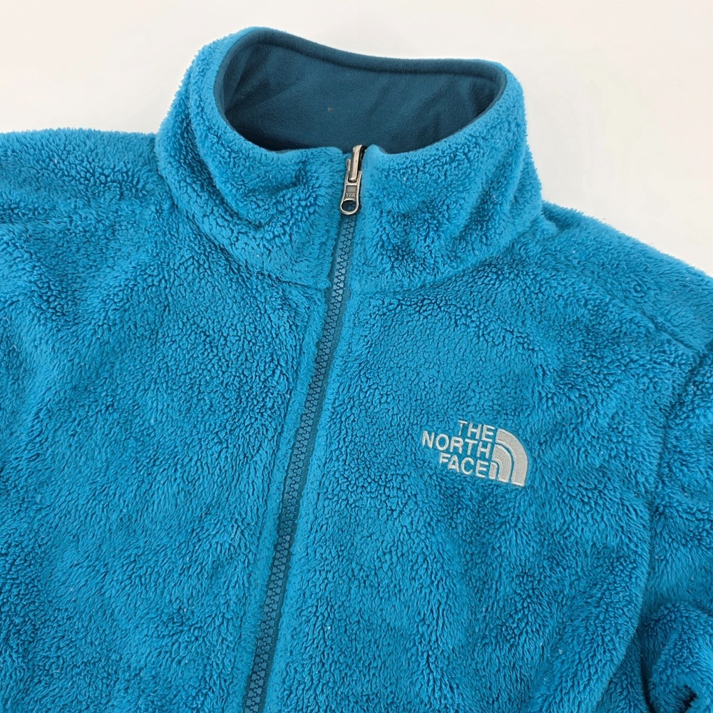 The North Face Osito Fleece Jacket Womens Small Teal Blue Full Zip Mock Neck